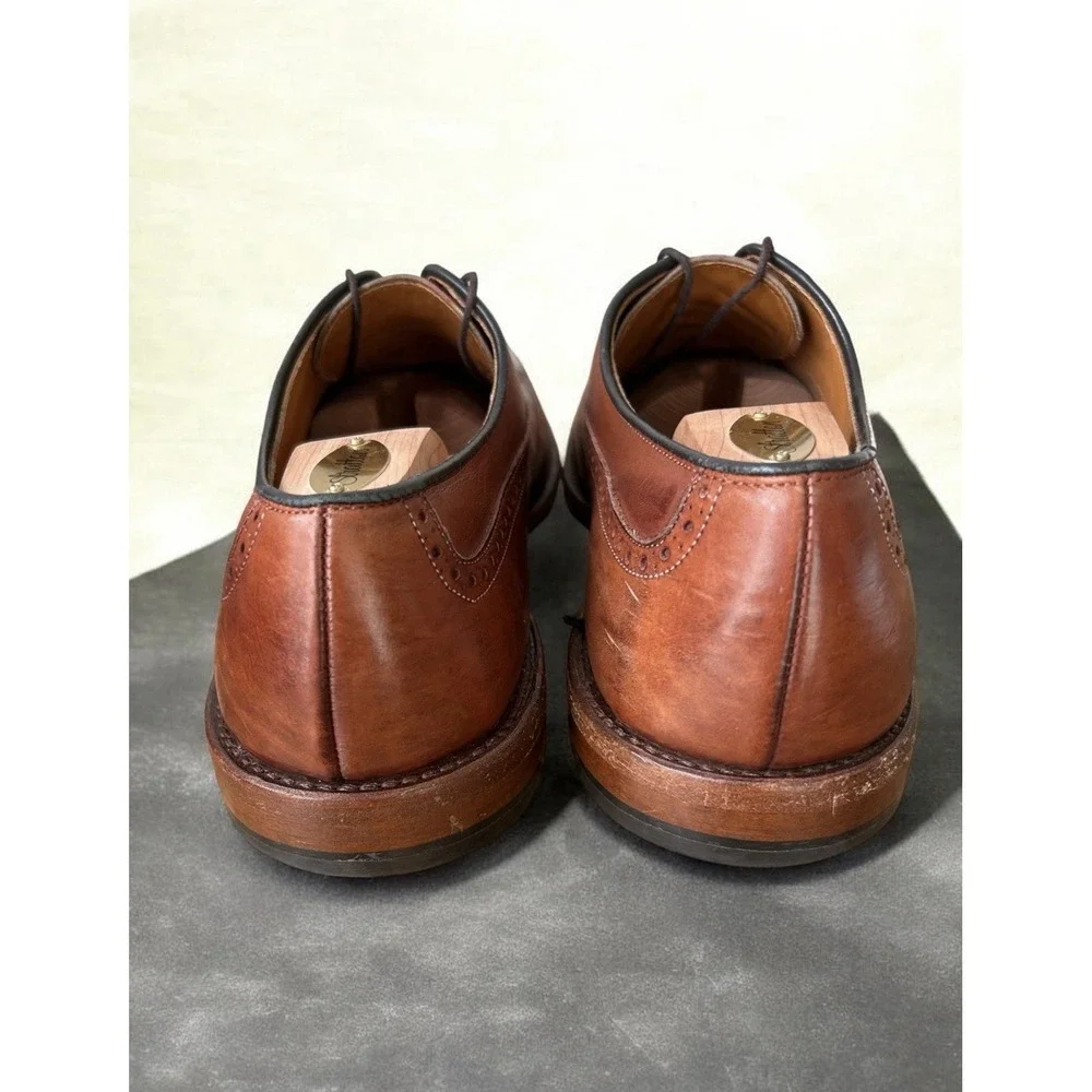Allen Edmonds McAllister Wingtip Oxford Shoes 8.5 D Brown Calfskin Leather $450
